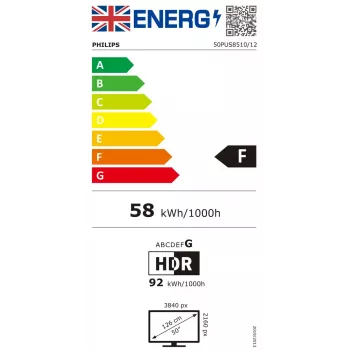 Philips 50PUS8510 127 cm (50 cali) 4K Ultra HD Smart TV Wi-Fi Czarny