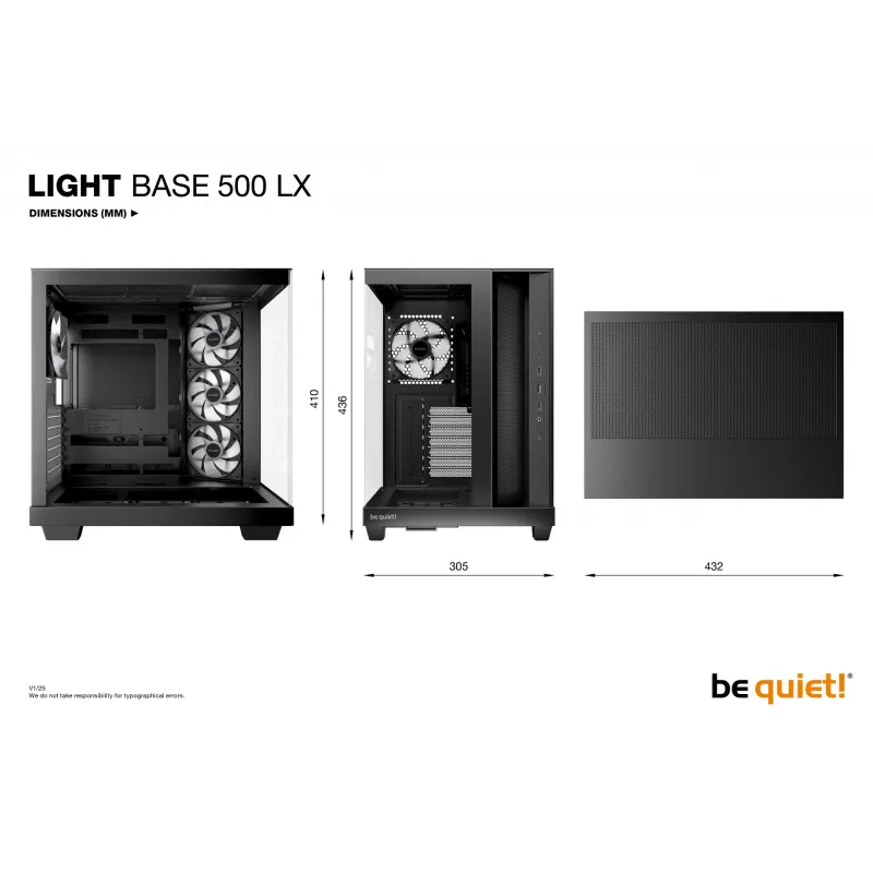 Obudowa PC be quiet! Light Base 500 LX Czarna Midi Tower ATX 3x wentylatory 120mm