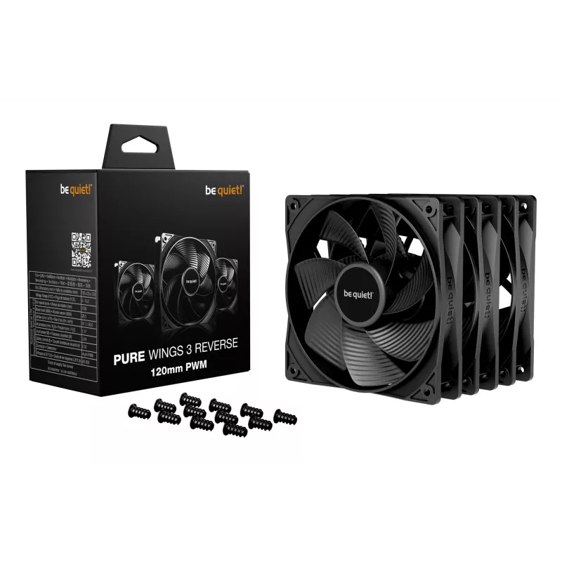 be quiet Pure Wings 3 120mm | PWM Reverse Triple-Pack Wentylator do obudowy komputera 12 cm Czarny 3 szt.