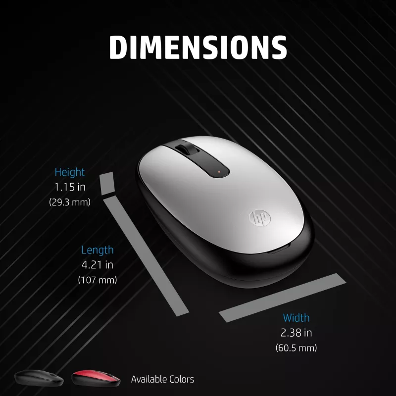 Mysz HP 240 Czarny Bluetooth, symetryczna, optyczna, Bluetooth, 1600 DPI, czarna