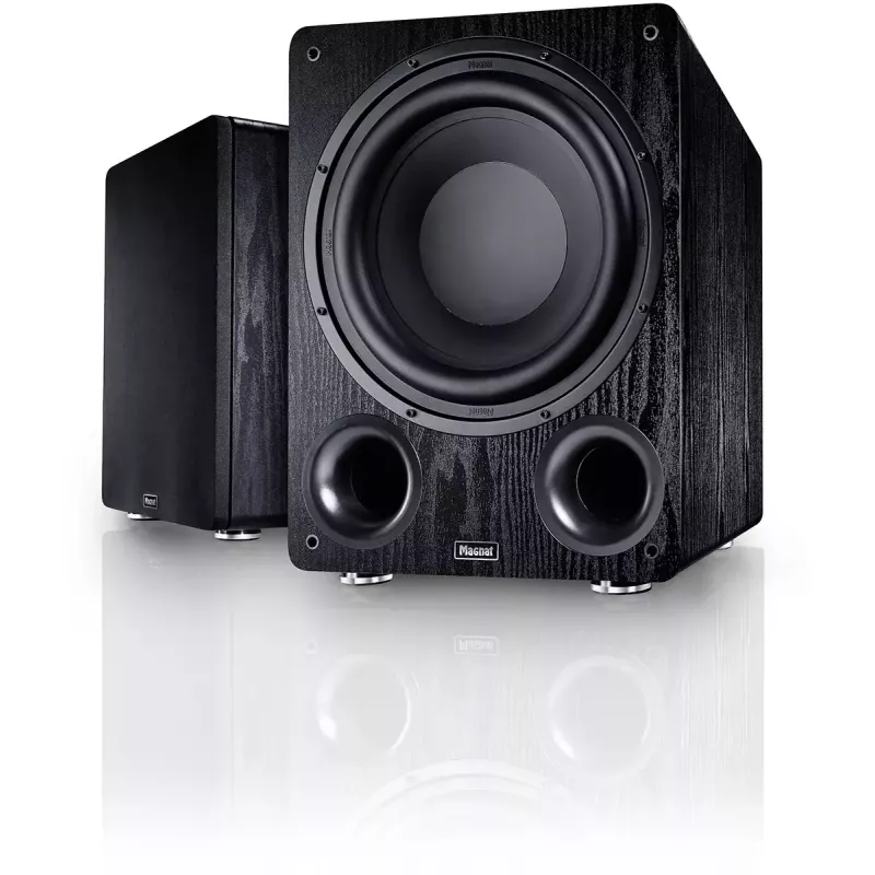 Aktywny subwoofer Magnat Alpha RS12 — przetwornik 12 cali, 120 W RMS, 20–200 Hz, klasa D, czarny