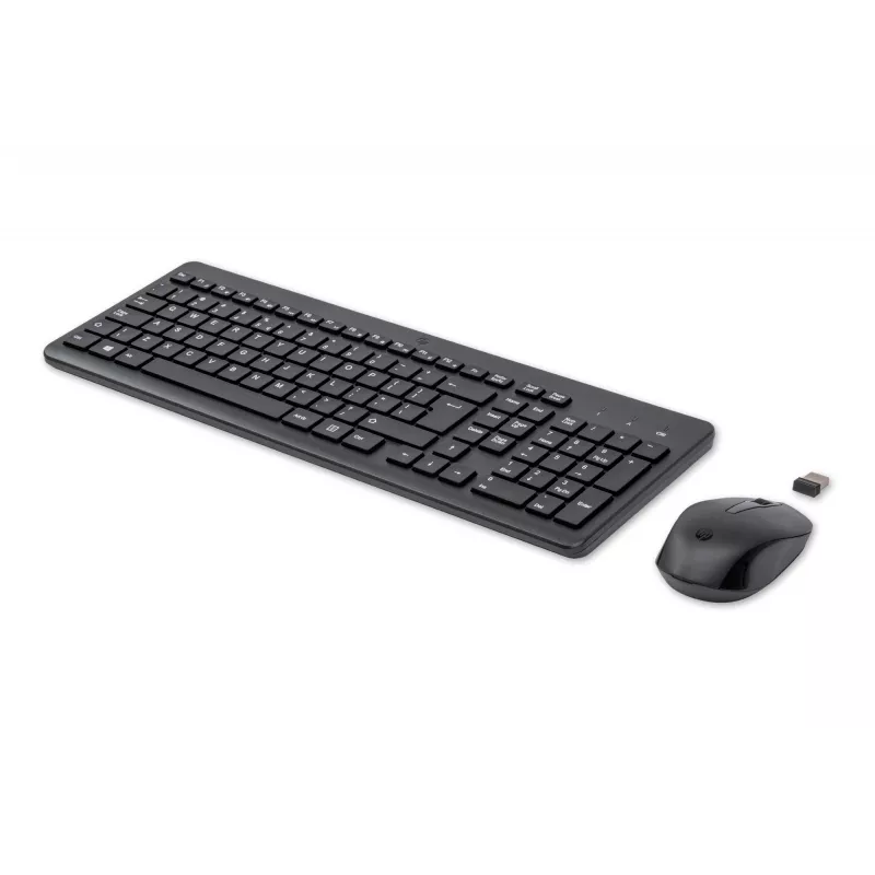 HP 330 Wireless mysz and klawiatura Combination, pełnowymiarowa (100%), bezprzewodowa, RF Wireless, QWERTY, czarna, mysz w zestawie