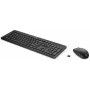Zestaw klawiatury i myszy bezprzewodowej HP 230, pełnowymiarowa (100%), bezprzewodowa, RF Wireless, membranowa, czarna, mysz w zestawie