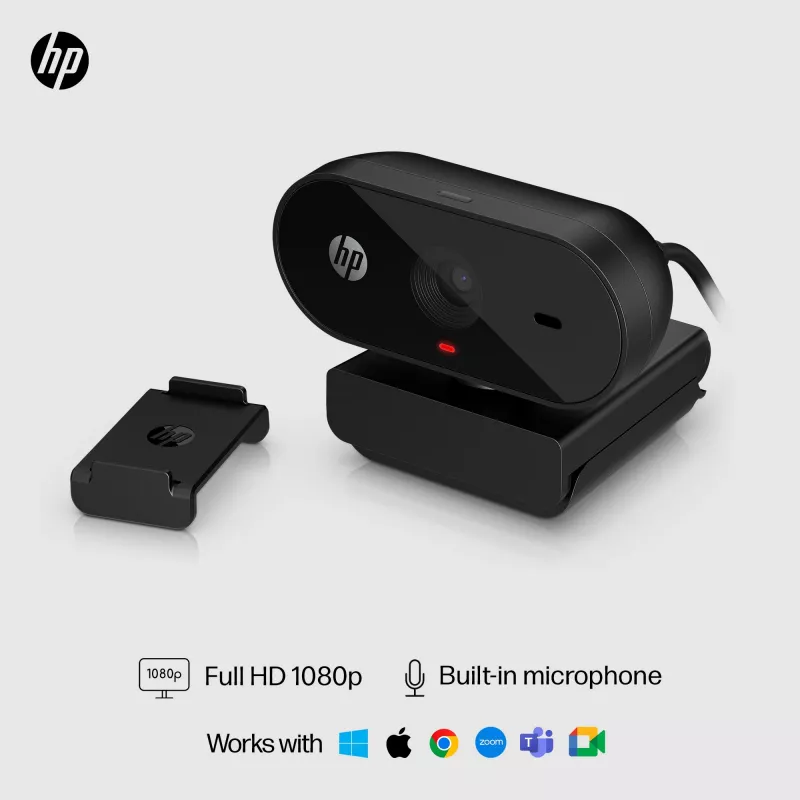 Kamera internetowa HP 320 FHD, 1920 x 1080 pikseli, Full HD, 30 kl./s, Domowa, USB, czarna
