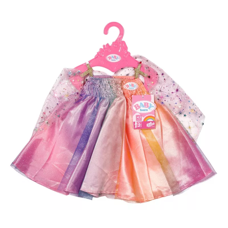 Sukienka dla lalki ZAPF BABY born Rainbow Nightdress dla 3–12 lat, tekstylna, wielokolorowa, składana