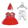 Sukienka dla lalki ZAPF BABY born Xmas Dress na lalki 43 cm, tekstylna, wielokolorowa, składana, wiek 3–12