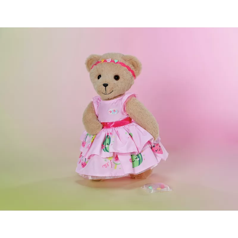 Sukienka dla lalki ZAPF BABY born Dress with Pinplay dla lalki 43 cm, wielokolorowa, składana, wiek 3+