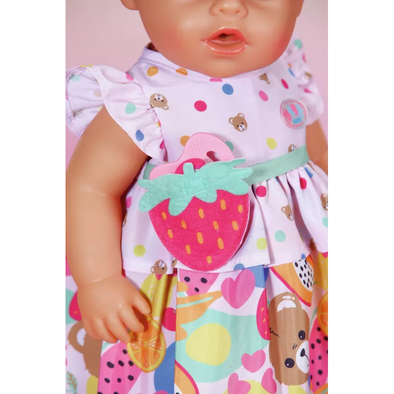 Sukienka dla lalki ZAPF BABY born Sukienka Owoce na lalki 43 cm, wielokolorowa, składana, wiek 3+