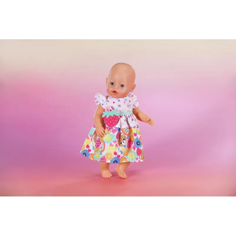 Sukienka dla lalki ZAPF BABY born Sukienka Owoce na lalki 43 cm, wielokolorowa, składana, wiek 3+