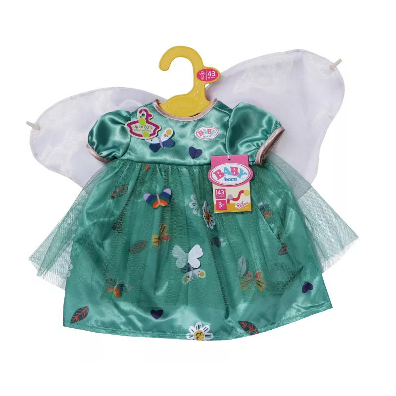 Sukienka dla lalki ZAPF BABY born Fairy Dress with Wings dla lalek 43 cm, wielokolorowa, składana, dla dzieci od 3 lat