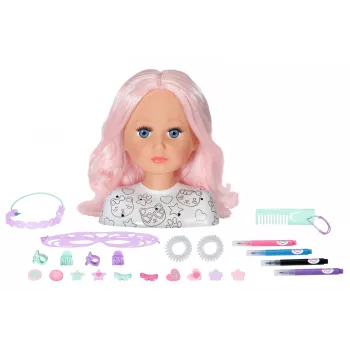 BABY born Styling Head Artist, główka do makijażu/stylizacji, dla dziewczynek, 3+, wielokolorowa