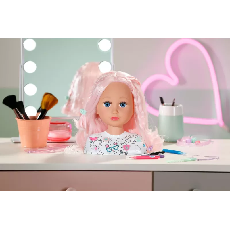 BABY born Styling Head Artist, główka do makijażu/stylizacji, dla dziewczynek, 3+, wielokolorowa