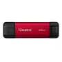 Zewnętrzny dysk SSD Kingston 512 GB Dual USB-A/USB-C przenośny, USB 3.2 Gen 2, odczyt 1050 MB/s, zapis 950 MB/s, czarny/czerwony