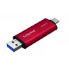 Zewnętrzny dysk SSD Kingston 512 GB Dual USB-A/USB-C przenośny, USB 3.2 Gen 2, odczyt 1050 MB/s, zapis 950 MB/s, czarny/czerwony
