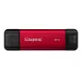 Zewnętrzny dysk SSD Kingston 2 TB ze złączem Dual USB-A/USB-C, USB 3.2 Gen 2, odczyt 1050 MB/s, zapis 950 MB/s, czarno-czerwony
