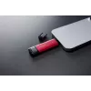 Zewnętrzny dysk SSD Kingston 2 TB ze złączem Dual USB-A/USB-C, USB 3.2 Gen 2, odczyt 1050 MB/s, zapis 950 MB/s, czarno-czerwony