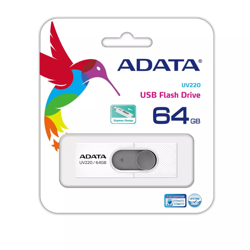ADATA UV220 Pamięć USB flash 64 GB USB Type-A 2.0 Szary, Biały