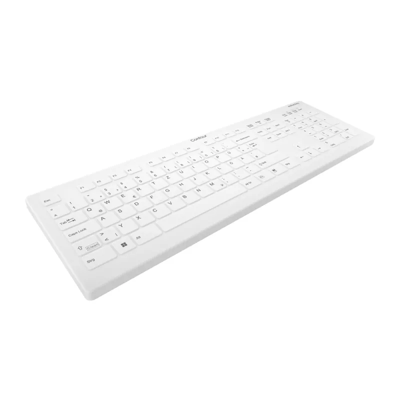 Contour Design Active Key Contour QuickClean Klawiatura medyczna Zdejmowana osłona Pełnowymiarowa Bezprzewodowa Biała DE C8112