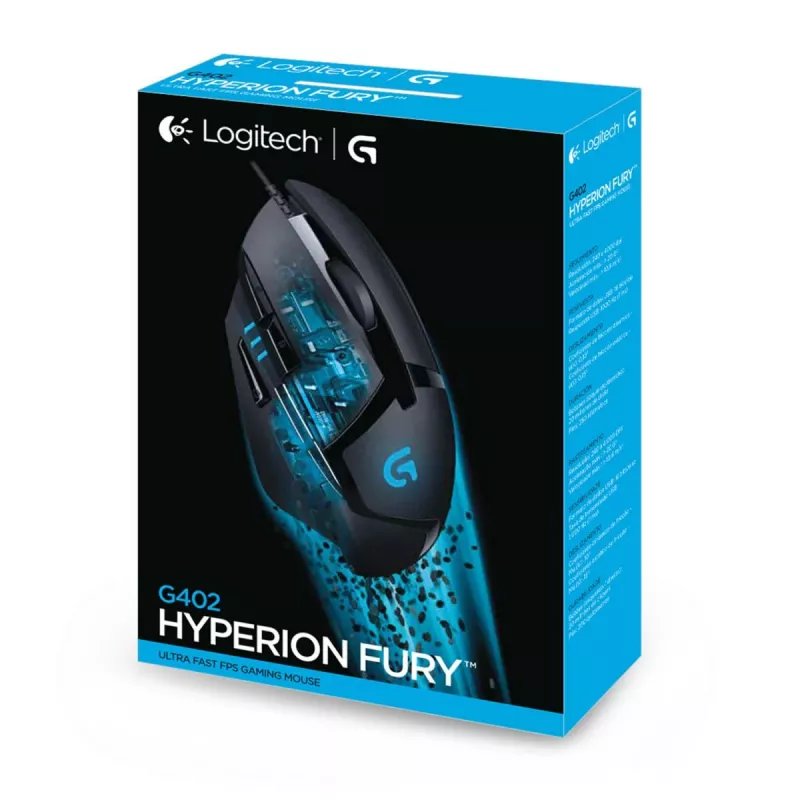 LOGITECH G402 FPS Mysz gamingowa USB Hyperion Fury - EWR2