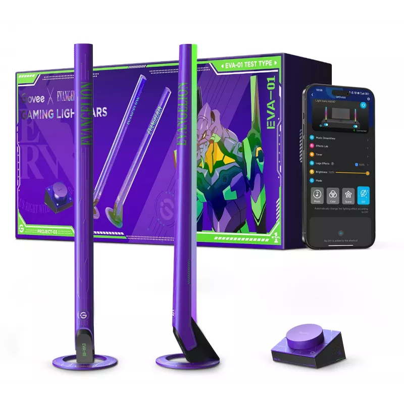 Zestaw inteligentnego oświetlenia Govee H6047, Wi‑Fi/Bluetooth, 12V 24W, czarny, 5 szt.