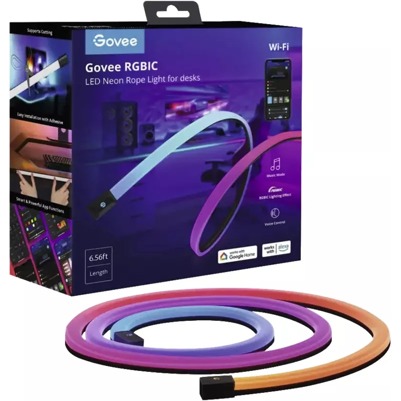 Inteligentna listwa świetlna Govee H61C2 — wielokolorowa taśma LED, 36 W, 2,0 m