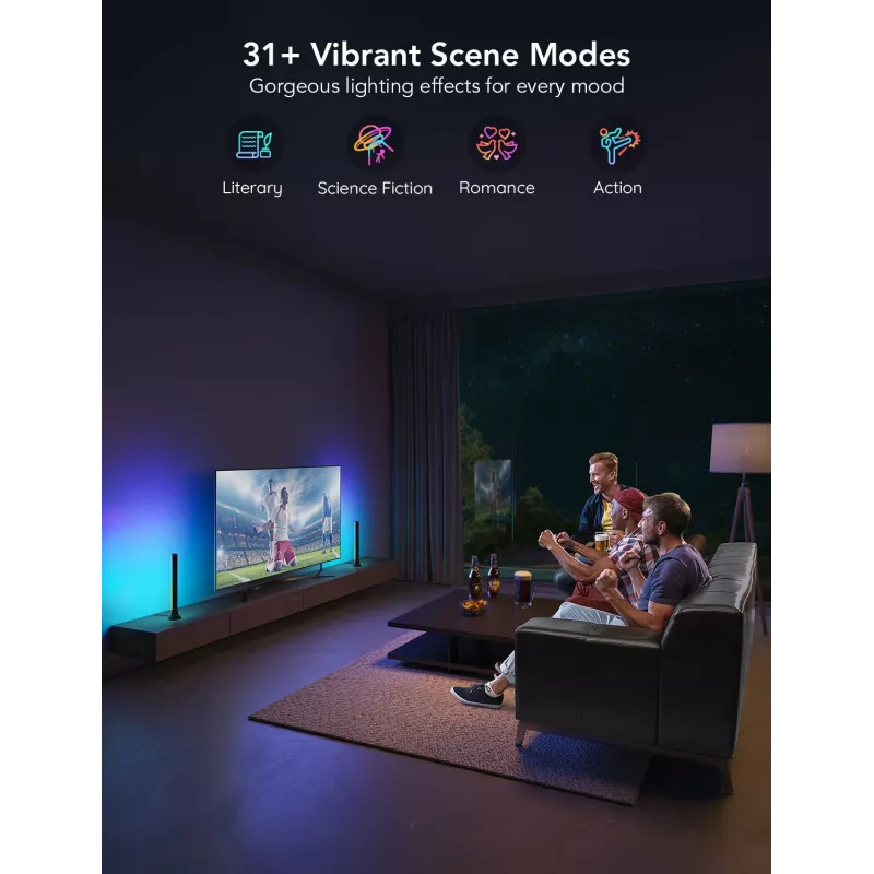 Govee H6046 listwy świetlne do telewizora | Oświetlenie LED | RGBIC, Wi-Fi 2,4 GHz, Bluetooth