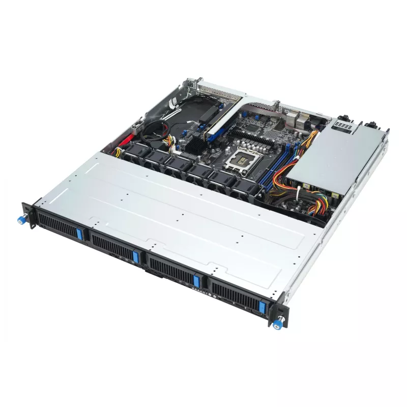 Serwer szafowy ASUS RS300-E12-RS4, 1U, Intel C262, LGA1700, Xeon E-2400, 4x hot-swap 3,5 cala, zasilacz 450W, DDR5 UDIMM do 128GB