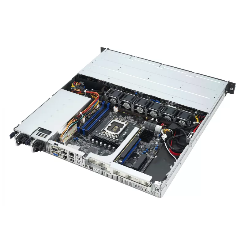 Serwer szafowy ASUS RS300-E12-RS4, 1U, Intel C262, LGA1700, Xeon E-2400, 4x hot-swap 3,5 cala, zasilacz 450W, DDR5 UDIMM do 128GB
