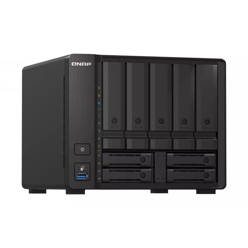 QNAP TS-H973AX NAS Tower Ryzen Embedded V1500B 8 GB DDR4 0 TB QuTS hero Czarny