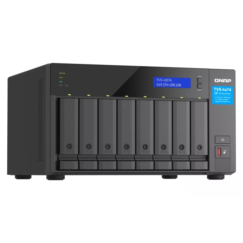 QNAP TVS-h874X NAS Tower Intel® Core™ i9 64 GB DDR4 0 TB QuTS hero Czarny
