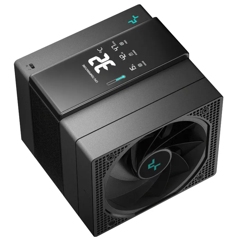 Chłodzenie powietrzne DeepCool ASSASSIN IV VC VISION — dwuwentylatorowe 120/140 mm, 300 W TDP, 7 ciepłowodów, kompatybilne z LGA115x/LGA1200/LGA1700/LGA20xx, czarne
