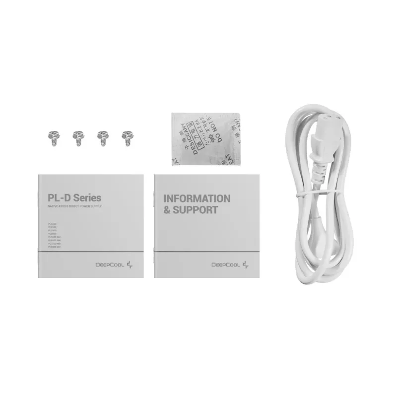 Zasilacz DeepCool PL750D WH — 750 W, ATX 20+4 pin, 80 PLUS Bronze, wentylator 120 mm, biały