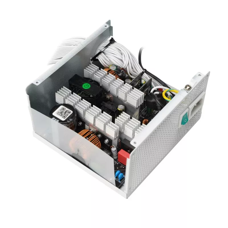 Zasilacz DeepCool PL750D WH — 750 W, ATX 20+4 pin, 80 PLUS Bronze, wentylator 120 mm, biały