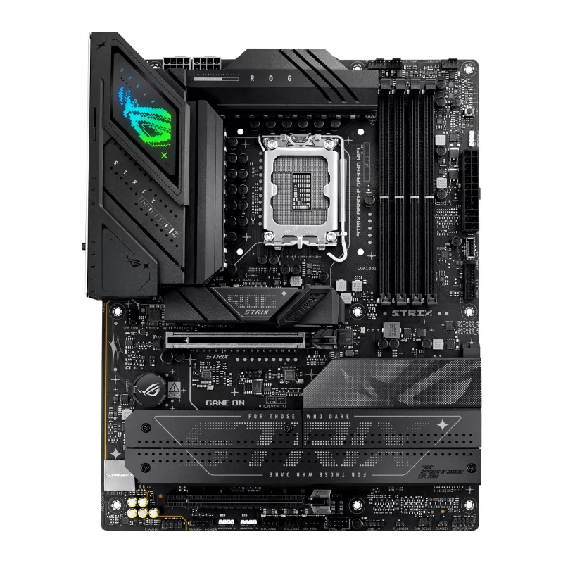 Płyta główna ASUS ROG STRIX B860-F GAMING WIFI — Intel B860, LGA 1851, ATX, DDR5, 4x DIMM, Wi‑Fi 7, LAN 2,5 Gb, 4x M.2
