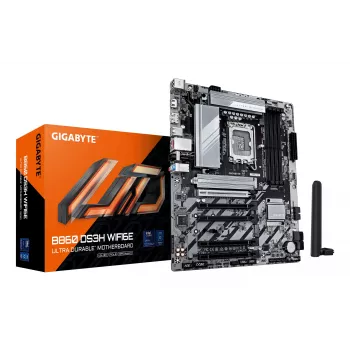 Płyta główna GIGABYTE B860 DS3H WIFI6E - procesory Intel Core Ultra, 8+1+2+2 fazy VRM, do 9066MHz DDR5, 1xPCIe 5.0 + 1xPCIe 4.0 M.2, 2.5GbE LAN, WIFI 6E, USB 3.2 Gen 2x2