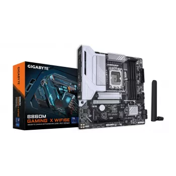 Płyta główna GIGABYTE B860M GAMING X WIFI6E - procesory Intel Core Ultra, 8+1+2+2 faz VRM, do 9200MHz DDR5, 1xPCIe 5.0 + 1xPCIe 4.0 M.2, 2.5GbE LAN, WIFI 6E, USB 4