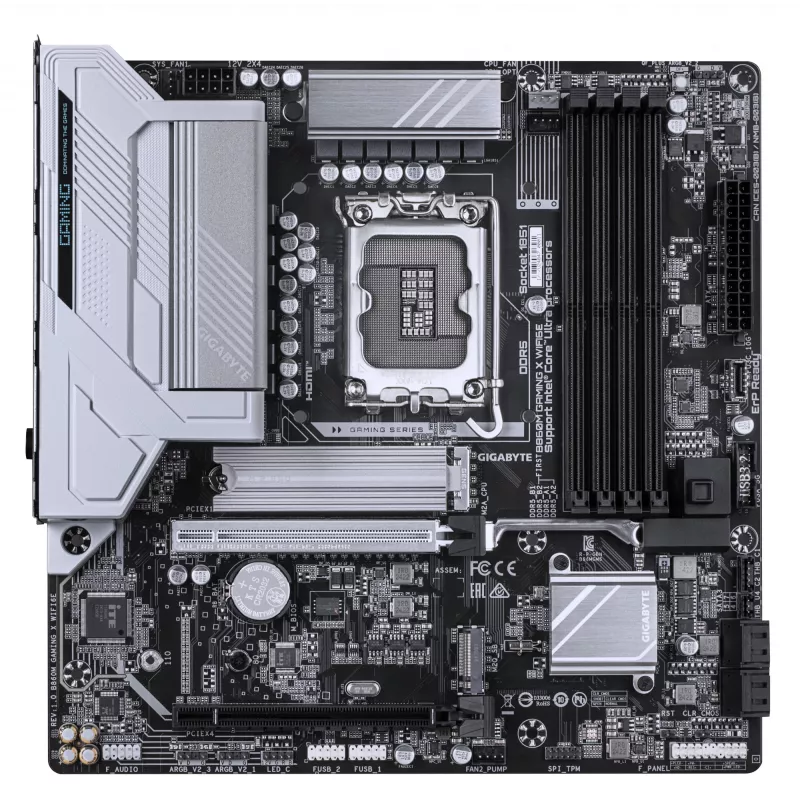 Płyta główna GIGABYTE B860M GAMING X WIFI6E - procesory Intel Core Ultra, 8+1+2+2 faz VRM, do 9200MHz DDR5, 1xPCIe 5.0 + 1xPCIe 4.0 M.2, 2.5GbE LAN, WIFI 6E, USB 4