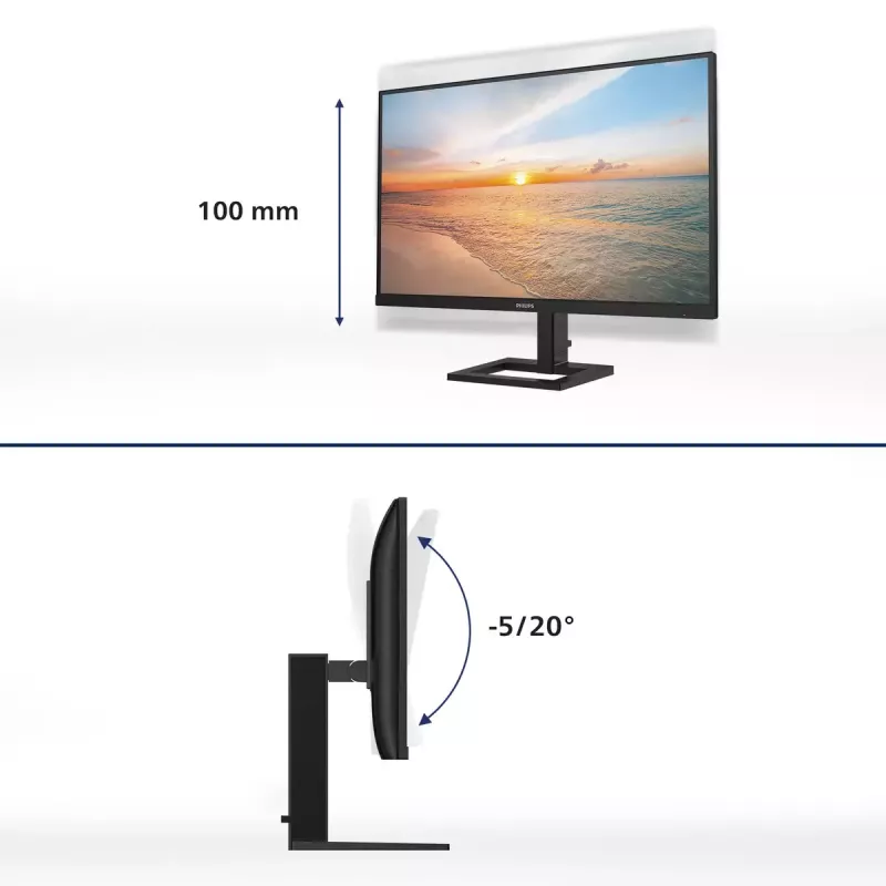 Philips 1000 series 27E1N1900AE/00 monitor komputerowy 68.6 cm (27 cali) 3840 x 2160 pikseli 4K Ultra HD LCD Czarny