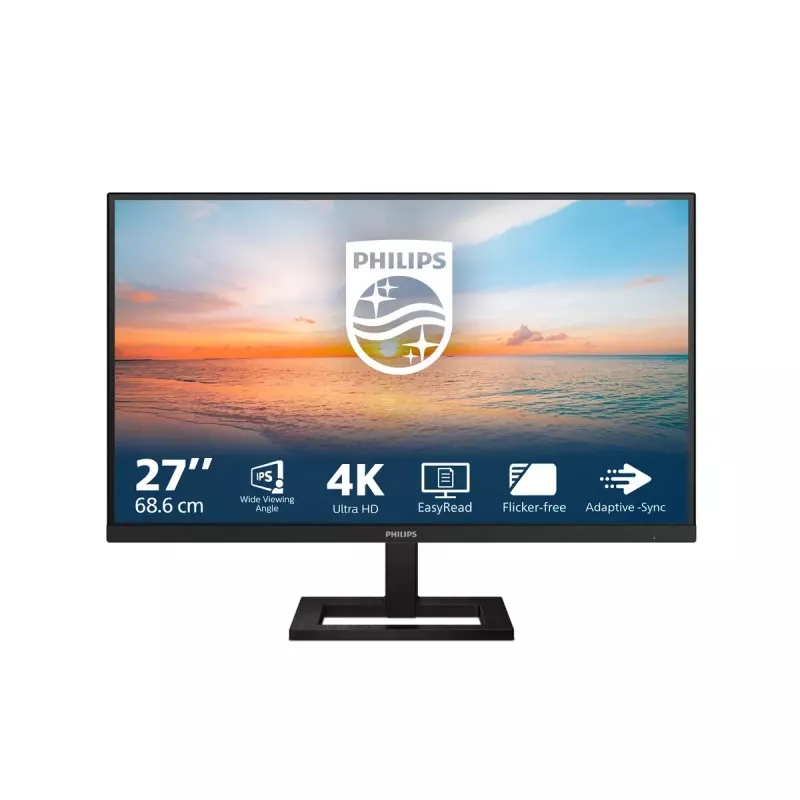 Philips 1000 series 27E1N1900AE/00 monitor komputerowy 68.6 cm (27 cali) 3840 x 2160 pikseli 4K Ultra HD LCD Czarny