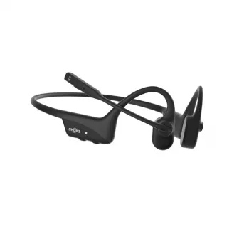 Zestaw słuchawkowy Shokz OpenComm2 UC 2025 — bezprzewodowy zestaw słuchawkowy z przewodnictwem kostnym i zaczepem na ucho, 16 godz. czasu rozmów, USB typu A/typu C, ANC, zasięg 29 m, czarny