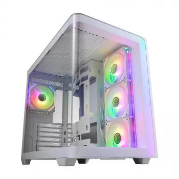 FSP M580-WA Obudowa Midi Tower mITX, mATX Biała ARGB, Midi Tower, PC, Biała, ATX, micro ATX, Mini-ITX, Szkło, SPCC, Gaming