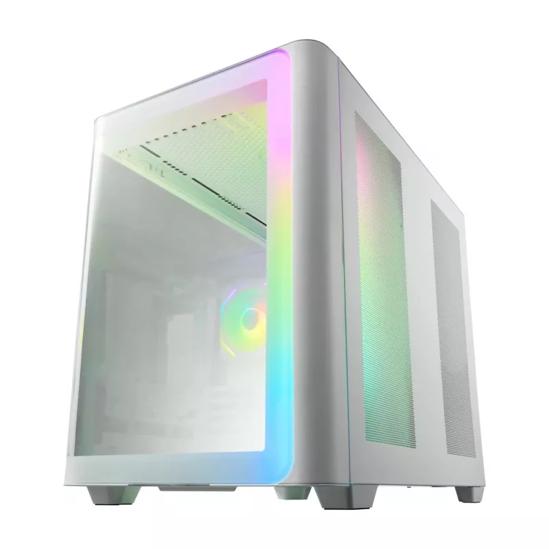 FSP M580-WA Obudowa Midi Tower mITX, mATX Biała ARGB, Midi Tower, PC, Biała, ATX, micro ATX, Mini-ITX, Szkło, SPCC, Gaming