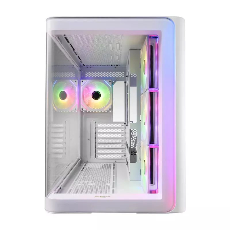 FSP M580-WA Obudowa Midi Tower mITX, mATX Biała ARGB, Midi Tower, PC, Biała, ATX, micro ATX, Mini-ITX, Szkło, SPCC, Gaming