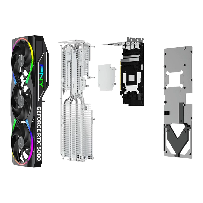 PNY GeForce RTX 5080 16 GB ARGB OC Triple Fan - 16 GB GDDR7 - DisplayPort 2.1b / HDMI 2.1b