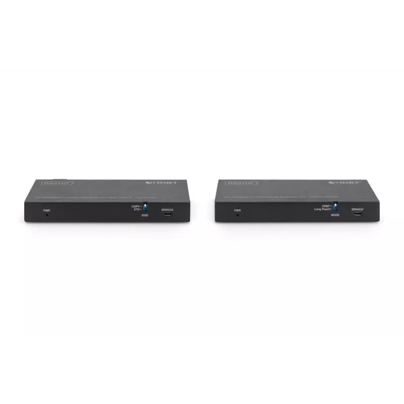 Zestaw przedłużacza KVM DIGITUS HDBaseT. 150m 4K/60Hz. USB 2.0. PoC. IR. czarny