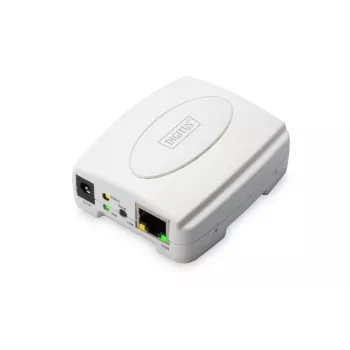 Serwer wydruku USB DIGITUS, 1 port 1x RJ45, 1x USB A, USB 2.0 Dla wszystkich popularnych systemów operacyjnych