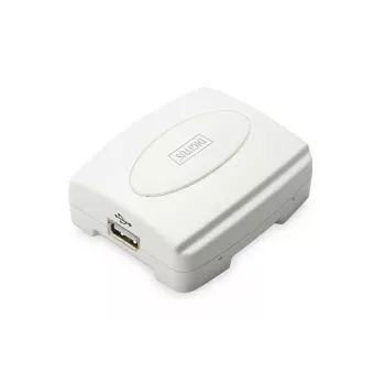Serwer wydruku USB DIGITUS, 1 port 1x RJ45, 1x USB A, USB 2.0 Dla wszystkich popularnych systemów operacyjnych
