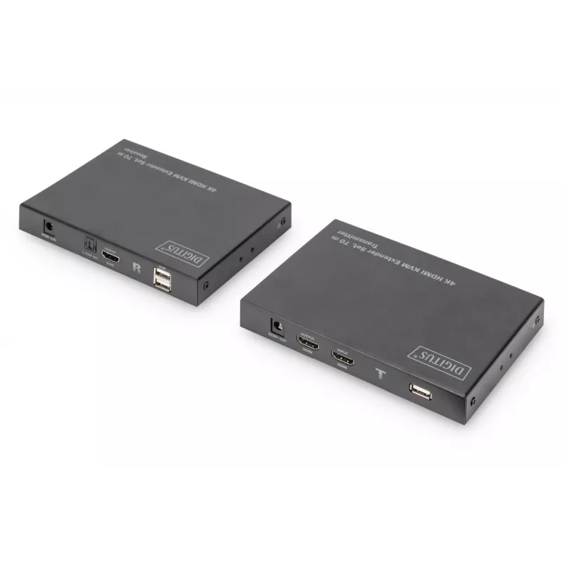 DIGITUS HDMI 2.0 HDMI KVM Extender Set - 70m USB 1.1, obsługa paneli dotykowych