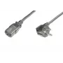 DIGITUS przewód zasilający, CEE 7/7 (Typ-F) kąt 90° - C13 M/Ż, 5m H05VV-F3G 1,0 mm² czarny zgodność z normą UE