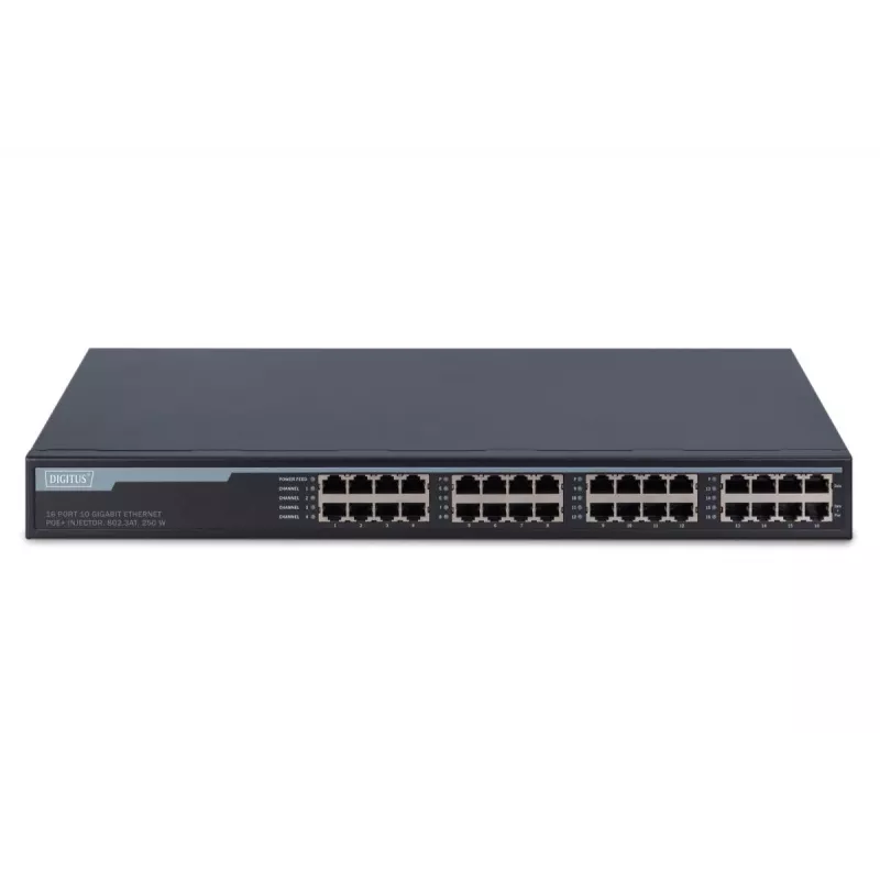 Gigabit Ethernet PoE+ Injector Digitus DN-95116 16 Port 250W
